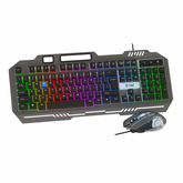 EVM EnClaw Wired Gaming Keyboard and Mouse Combo - RGB Backlit - 7200 DPI Adjustable Gaming Mouse - Strong Metallic Build with Braided Cable (EVM-WDKM-612-S)